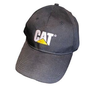 Cat Hat Adjustable Strapback Black Baseball‎ Cap Caterpillar Tractor
